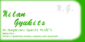 milan gyukits business card